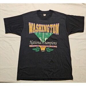 Vintage Washington Huskies 1991 National Champions T-Shirt XL Single Stitch